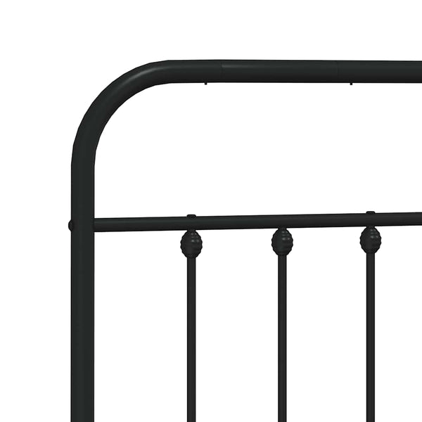 Schwarzes Metallbettgestell mit Kopfteil Honorina 183x213cm