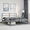 Schwarzes Metallbettgestell mit Kopfteil Honorina 183x213cm