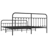 Schwarzes Metallbettgestell mit Kopfteil Honorina 200x200cm