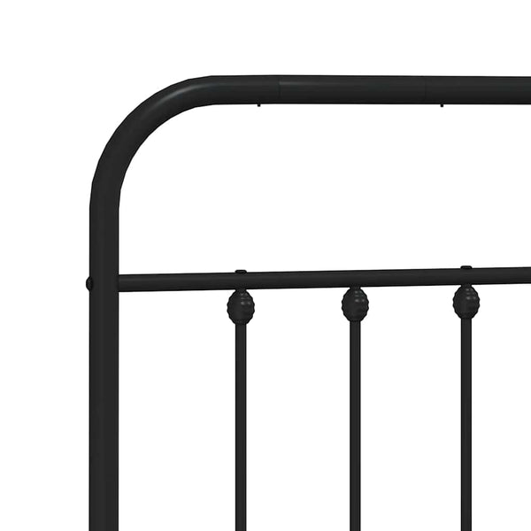 Schwarzes Metallbettgestell mit Kopfteil Honorina 200x200cm