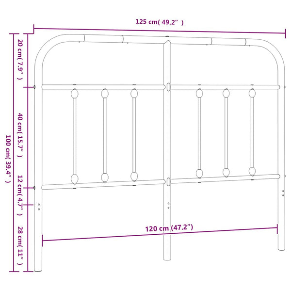 Weißes Bettkopfteil aus Metall Mueser 120 cm