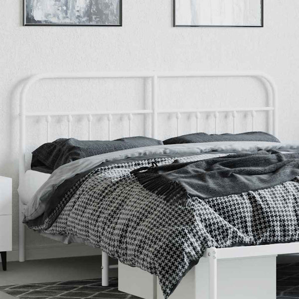 Weißes Kopfteil Mueser aus Metall, 160 cm