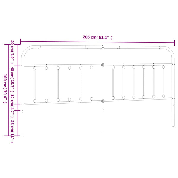 Weißes Kopfteil aus Metall Mueser 200cm