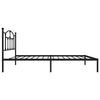 Schwarzes Metallbettgestell mit Kopfteil Crezantema 90x200cm