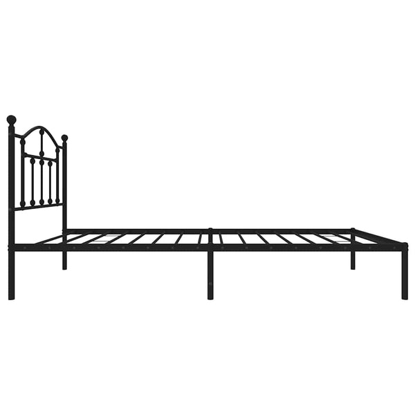 Schwarzes Metallbettgestell mit Kopfteil Crezantema 90x200cm