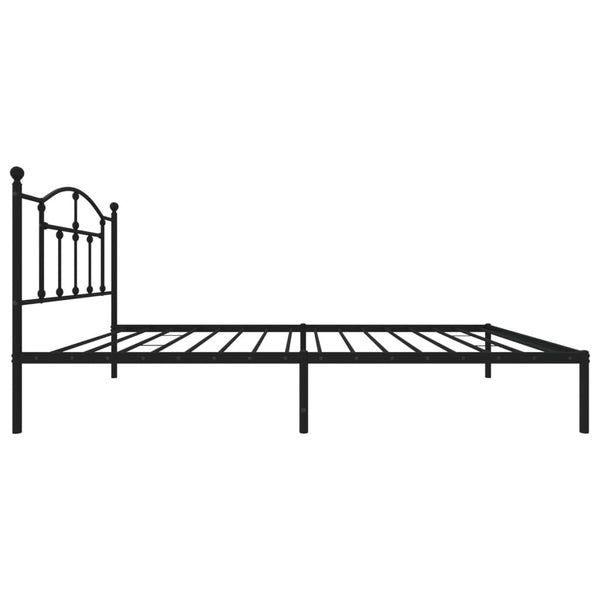 Schwarzer Metallbettrahmen mit Kopfstütze Crezantema 107x203cm