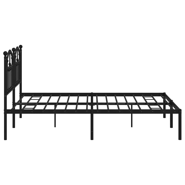 Schwarzes Metallbettgestell mit Kopfteil Crezantema 183x213cm