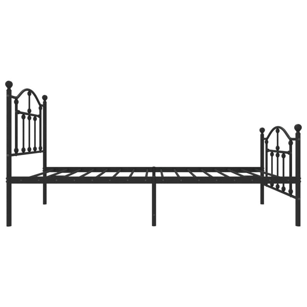 Schwarzer Metallbettrahmen mit Kopfteil Crezantema 75x190cm
