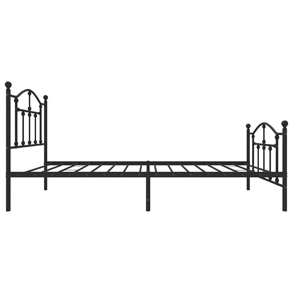 Bettgestell mit Kopfteil und Fußteil Metall schwarz Crezantema 90x190cm