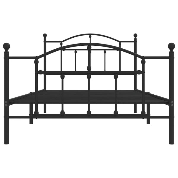Metallbettgestell mit Kopfteil und Fußteil Crezantema 107x203cm, schwarz