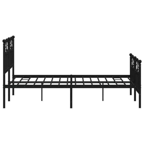 Schwarzer Metall-Bettrahmen mit Kopf- und Fußteil Crezantema 120x190cm