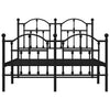 Schwarzes Metallbettgestell mit Kopfteilen Crezantema 120x200cm
