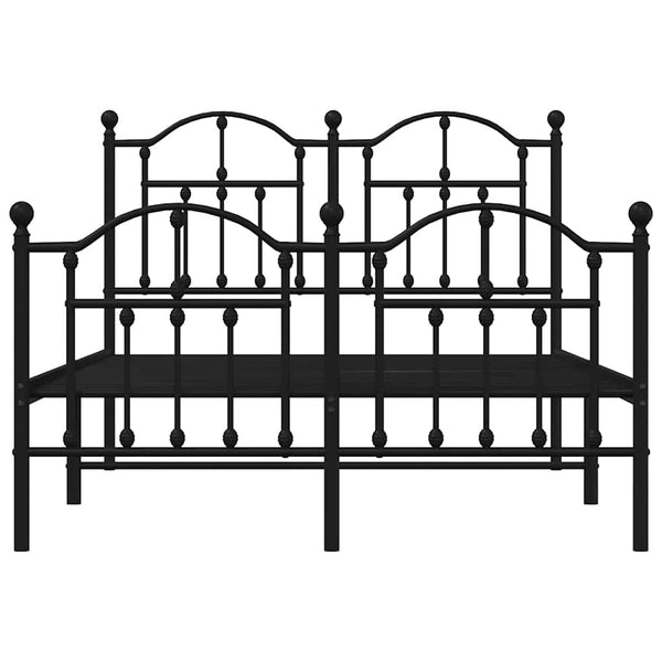 Schwarzes Metallbettgestell mit Kopfteilen Crezantema 120x200cm