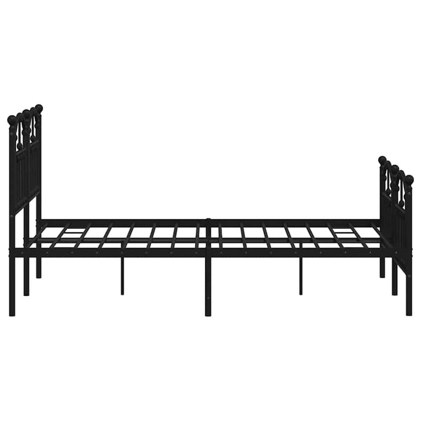 Schwarzes Metallbettgestell mit Kopfteilen Crezantema 120x200cm