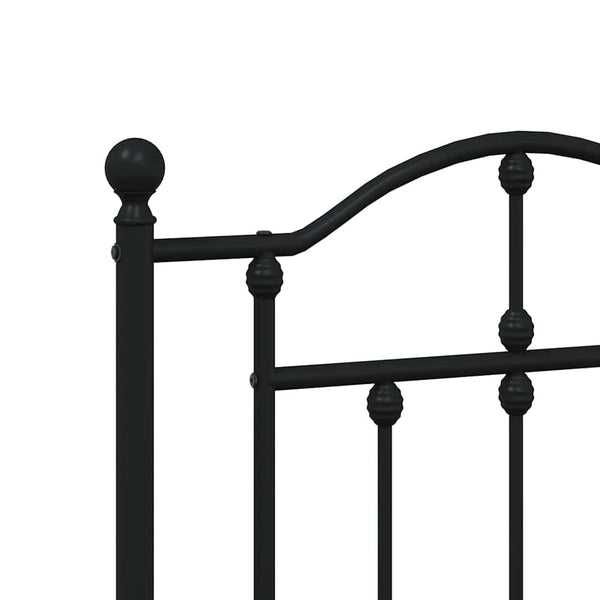 Schwarzes Metallbettgestell mit Kopfteilen Crezantema 120x200cm