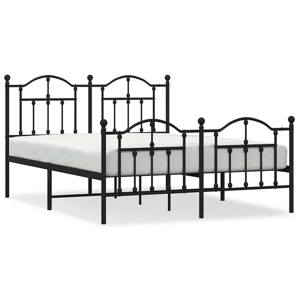 Schwarzes Metallbettgestell mit Kopfteil Crezantema 135x190cm