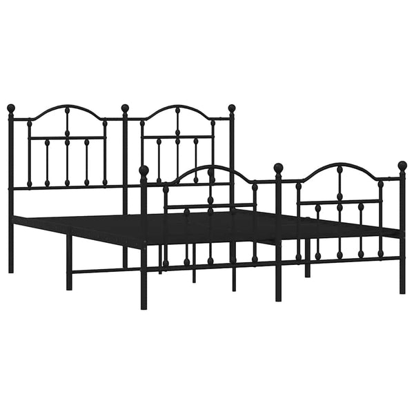 Schwarzes Metallbettgestell mit Kopfteil Crezantema 135x190cm