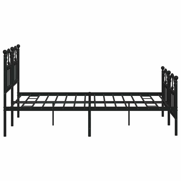 Schwarzes Metallbettgestell mit Kopfteil Crezantema 135x190cm