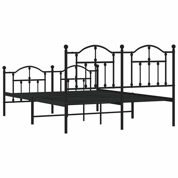 Schwarzes Metallbettgestell mit Kopfteil Crezantema 135x190cm