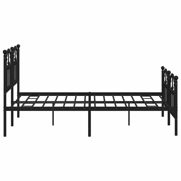 Schwarzes Metallbettgestell mit Kopfteil Crezantema 140x200cm