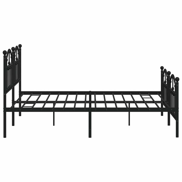Schwarzes Metallbettgestell mit Kopfteil Crezantema 183x213cm