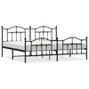 Schwarzes Metallbettgestell mit Kopfteilen Crezantema 193x203cm