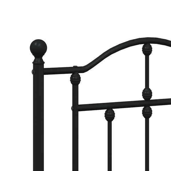 Schwarzes Metallbettgestell mit Kopfteilen Crezantema 193x203cm