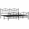 Schwarzes Metallbettgestell mit Kopfteilen Crezantema 200x200cm