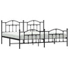 Schwarzes Metallbettgestell mit Kopfteilen Crezantema 200x200cm