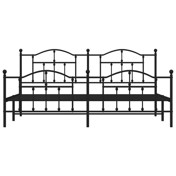 Schwarzes Metallbettgestell mit Kopfteilen Crezantema 200x200cm