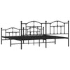 Schwarzes Metallbettgestell mit Kopfteilen Crezantema 200x200cm