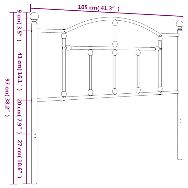 Weißes Kopfteil aus Metall Imastuhi 100cm