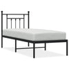 Schwarzes Metallbettgestell mit Kopfteil Paisie 75x190cm