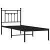 Schwarzes Metallbettgestell mit Kopfteil Paisie 75x190cm