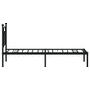Schwarzes Metallbettgestell mit Kopfteil Paisie 75x190cm