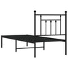 Schwarzes Metallbettgestell mit Kopfteil Paisie 75x190cm