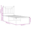 Schwarzes Metallbettgestell mit Kopfteil Paisie 75x190cm