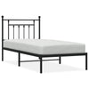 Schwarzes Metallbettgestell mit Kopfteil Paisie 90x190cm
