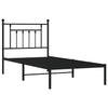 Schwarzes Metallbettgestell mit Kopfteil Paisie 90x190cm