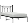 Schwarzes Metallbettgestell mit Kopfteil Paisie 90x190cm
