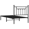 Schwarzes Metallbettgestell mit Kopfteil Paisie 90x190cm
