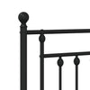 Schwarzes Metallbettgestell mit Kopfteil Paisie 90x190cm