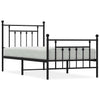 Schwarzes Metallbettgestell mit Kopfteil Paisie 90x190cm