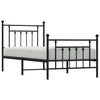 Schwarzes Metallbettgestell mit Kopfteil Paisie 90x190cm