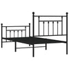 Schwarzes Metallbettgestell mit Kopfteil Paisie 90x190cm