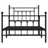 Schwarzes Metallbettgestell mit Kopfteil Paisie 100x190cm