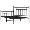 Schwarzes Metallbettgestell mit Kopfteil Paisie 100x190cm