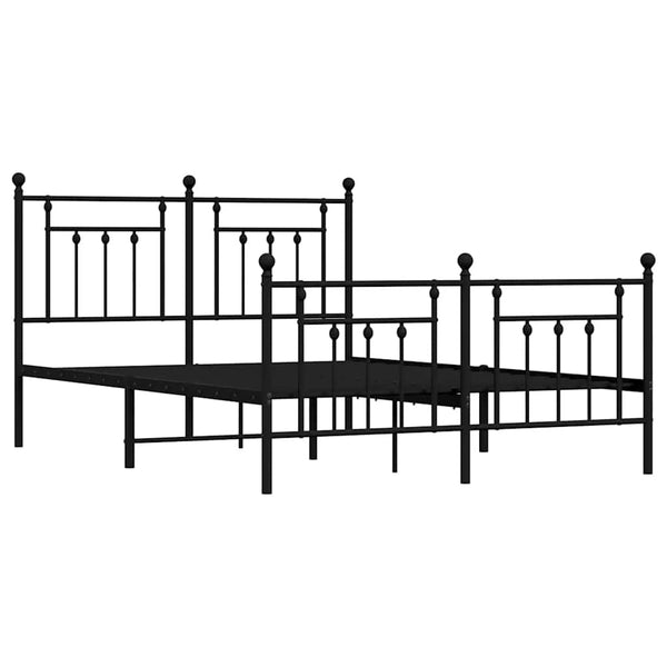 Schwarzes Metallbettgestell mit Kopfteil Paisie 140x200cm
