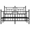 Schwarzes Metallbettgestell mit Kopfteil Paisie 140x200cm