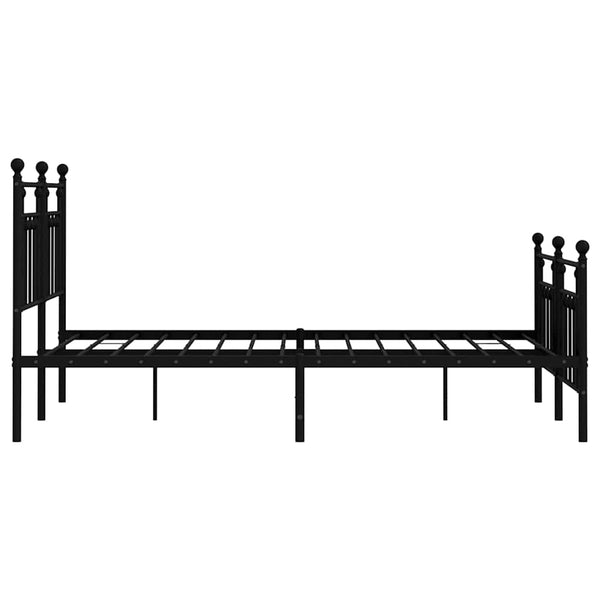 Schwarzes Metallbettgestell mit Kopfteil Paisie 140x200cm